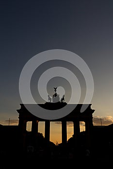 Brandenburg gate (Brandenburger Tor) during sunset