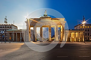 Brandenburg Gate day and night compilation