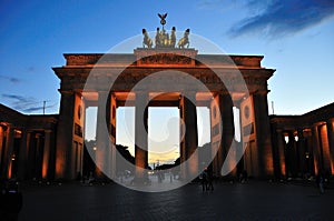 Brandenburg gate at dusk