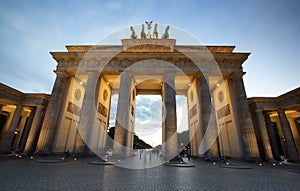 Brandenburg Gate at evening in Berlin