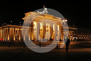 Brandenburg gate illuminated at night