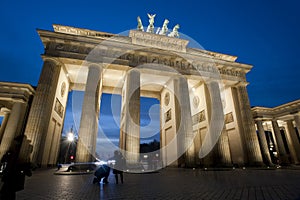 Brandenburg Gate illuminated at night