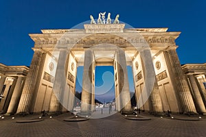 Brandenburg gate at night, Berlin.