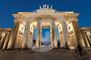 Brandenburg gate at night, Berlin.