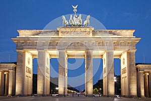 Brandenburg gate at night, Berlin