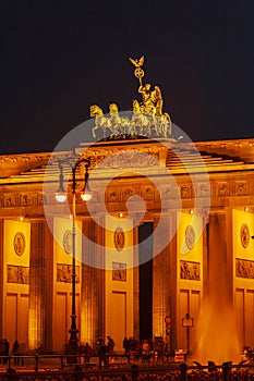 Brandenburg Gate at Night, Berlin, Germany