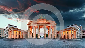 Brandenburg Gate panorama, Berlin - Time lapse, Germany.