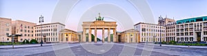 Brandenburg Gate in panoramic view, Berlin, Germany