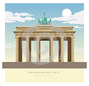 The Brandenburg Gate - Pariser Platz , Berlin, Germany - Stock Illustration