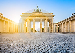 Brandenburg Gate at sunrise, Berlin, Germany