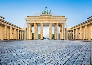 Brandenburg Gate at sunrise, Berlin, Germany