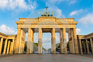 Brandenburg Gate at sunrise, Berlin, Germany