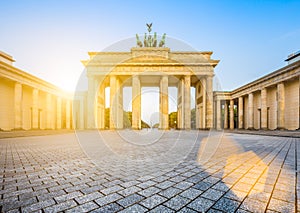 Brandenburg Gate at sunrise, Berlin, Germany