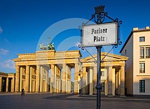 Brandenburg Gate at sunrise, Berlin, Germany