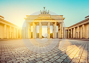 Brandenburg Gate at sunrise, Berlin, Germany sunrise, Berlin, Ge