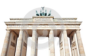 Brandenburg gate on white, Berlin, photo