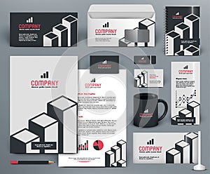 Branding design kit with graphs