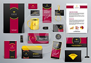 Branding design kit for jewelry shop, hotel or cafe