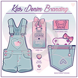 Branding elements for kids denim line