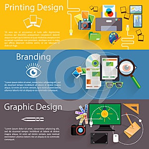 Branding, graphic and printing design icon set