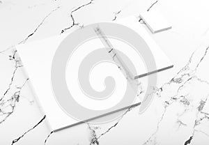 Branding identity template isolated on marble backgrounf photo