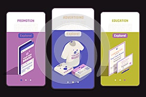 Branding Self Promotion Isometric Set