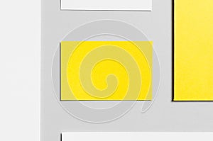 Branding / Stationery Mock-Up - Yellow & White. Close-Up - Letterhead (A4), DL Envelope, Compliments Slip (99x210mm), Business