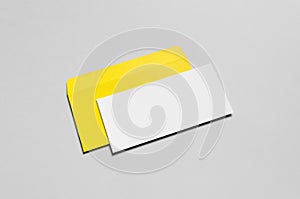 Branding / Stationery Mock-Up - Yellow & White - DL Envelope, Compliments Slip 99x210mm