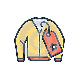 Color illustration icon for Brandname, brand and name