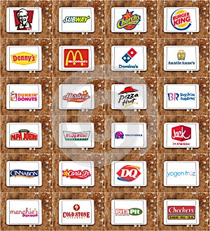 Brands and logos of top food franchises