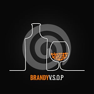 Brandy glass bottle menu background