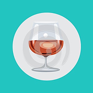 Brandy glass flat design vector