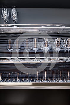 Brandy glasses and wineglasses