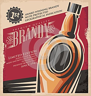Brandy vintage poster design template photo