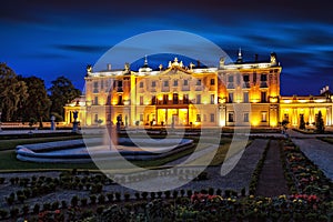 Branicki Palace at night