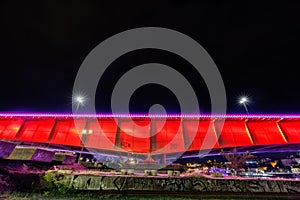 Branko\'s bridge spans the River Sava in Belgrade, Serbia