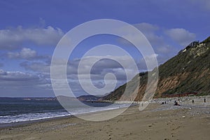 Branscombe Beach, Devon, on a sunny spring day.