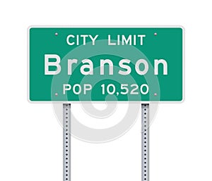 Branson City Limit road sign