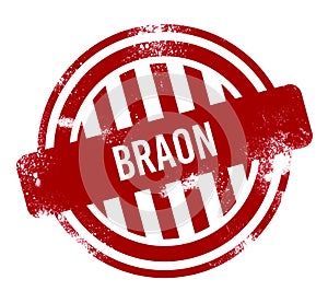 Braon - Red grunge button, stamp