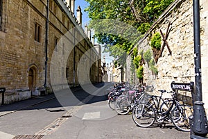 Brasenose Lane street outside Oxford University College