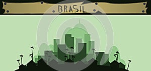 Brasil design with silhouette of rio de janeiro city