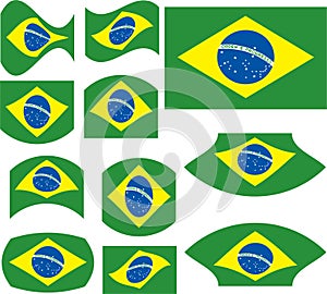 Brasil flag set photo