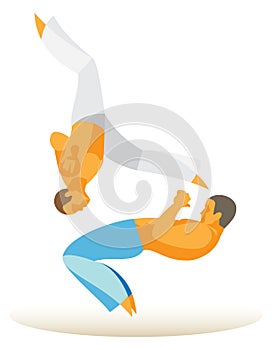 Brasil. martial arts. fighter beats foot
