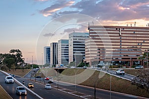 Brasilia Buildings at sunset - Brasilia, Distrito Federal, Brazil photo