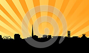 Brasilia skyline silhouette background