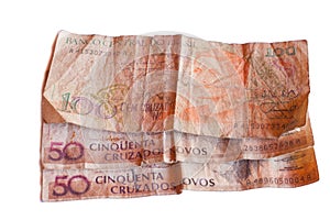50 Brasilian cruzados novos bank note. photo