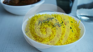 Brasmati Safron yellow rice photo