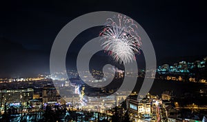 Brasov city panoramic view by night