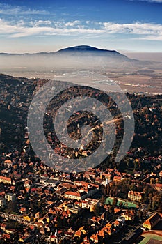 Brasov city seen from above