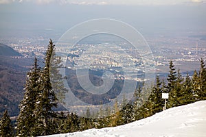 Brasov City seen from Piatra Mare Mountains